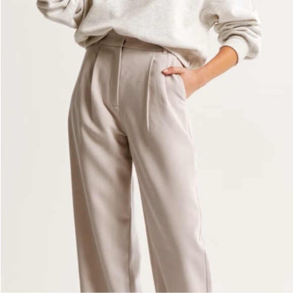 Abercrombie & Fitch Tan/Beige Wide-Leg Pants - Picture 3 of 7